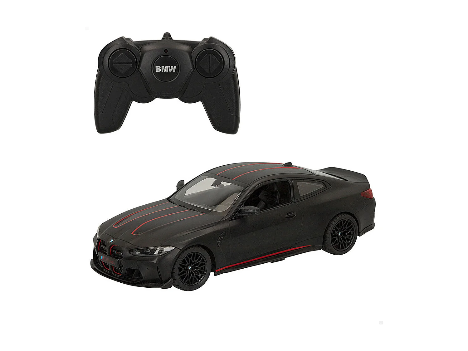 Coche teledirigido BMW M4 CSL Rastar con mando +6A negro 8,5x30x13 cm