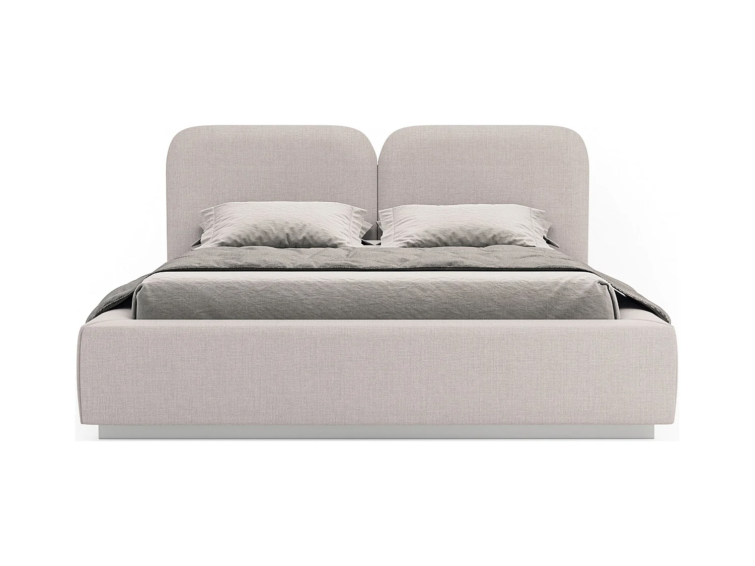 Polsterbett 140x200 mit Chenillebezug – Hellbeige – COMOVES