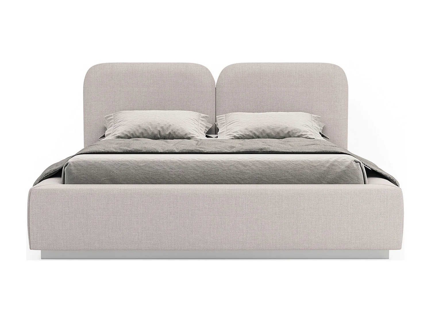 Lit tapissé 180×200 - chenille - beige clair - COMOVES