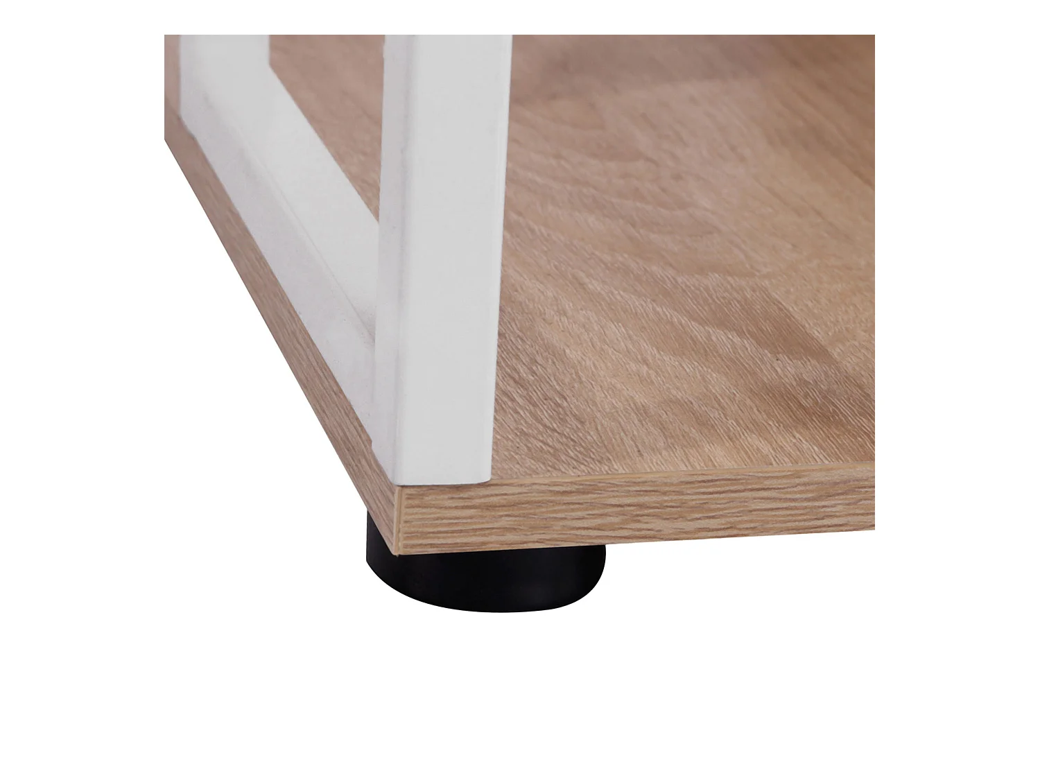 Scrivania moderna con scaffale in mdf e metallo colore rovere