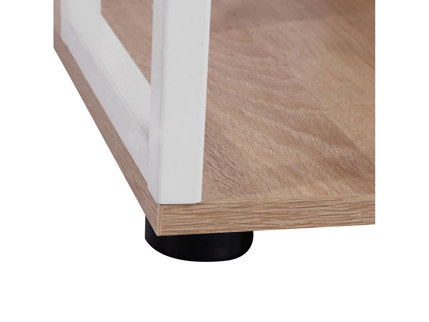 Scrivania moderna con scaffale in mdf e metallo colore rovere