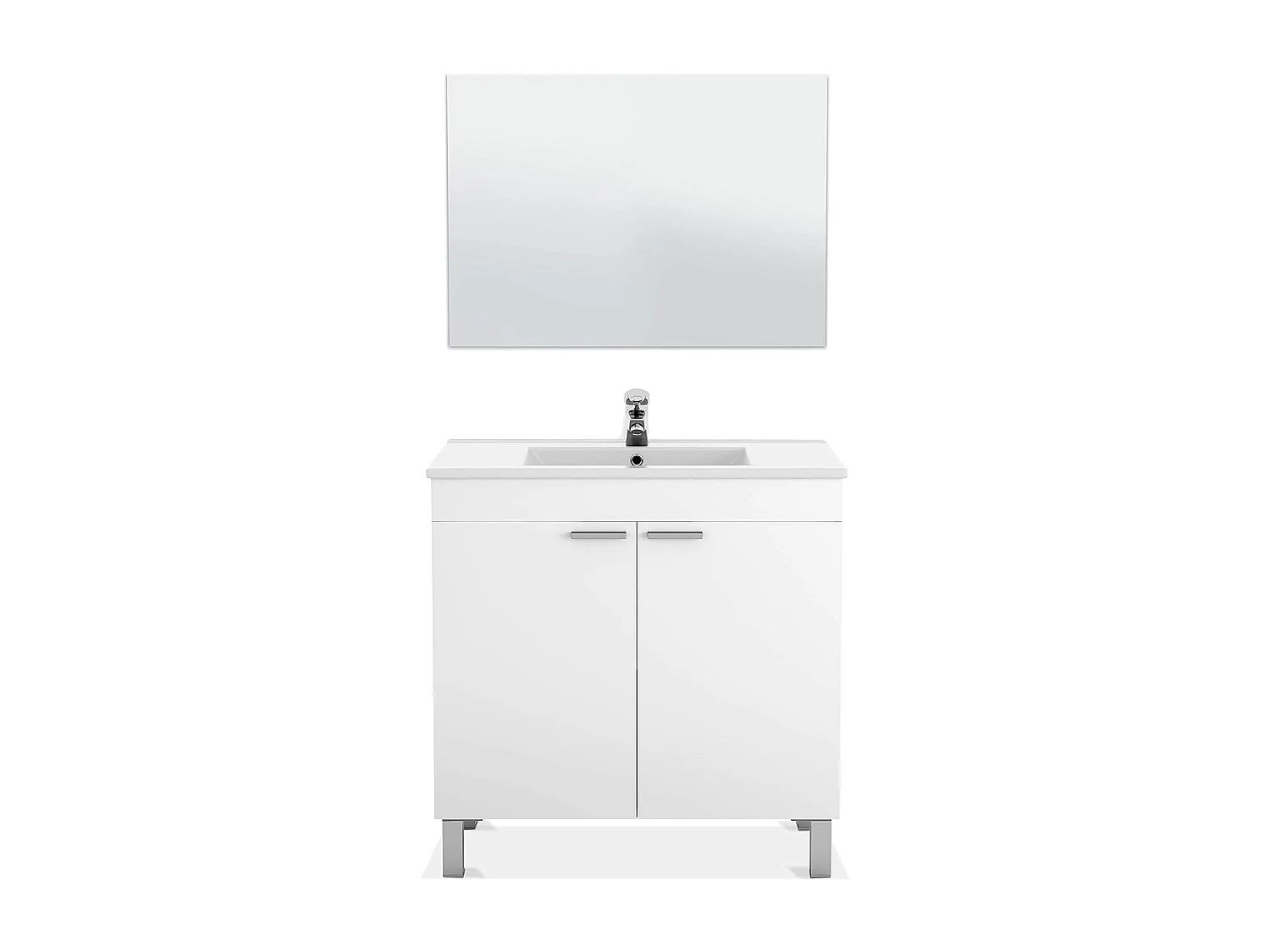 Mueble LC1-80 de baño - 2 Puertas + Espejo
