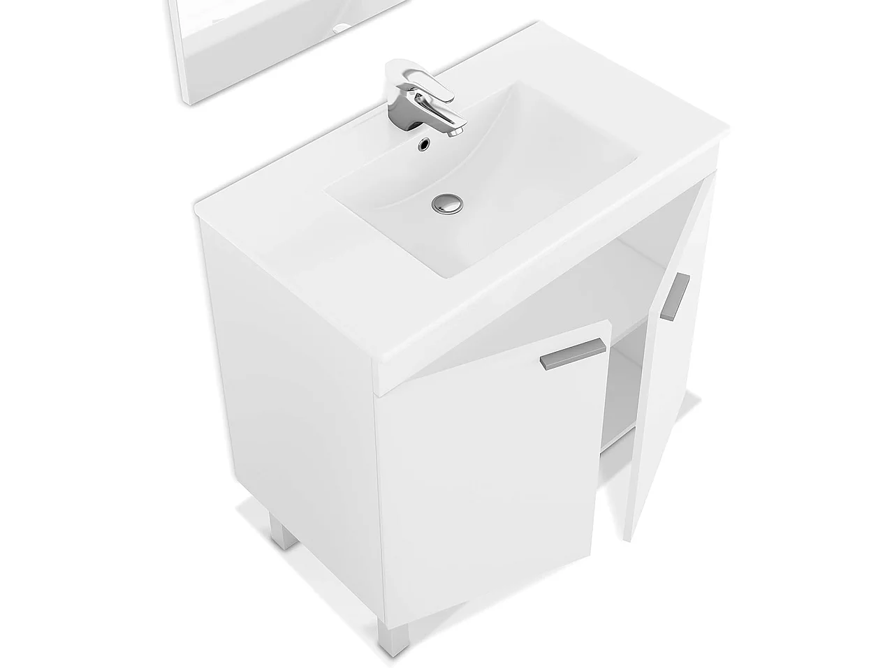 Mueble LC1-80 de baño - 2 Puertas + Espejo