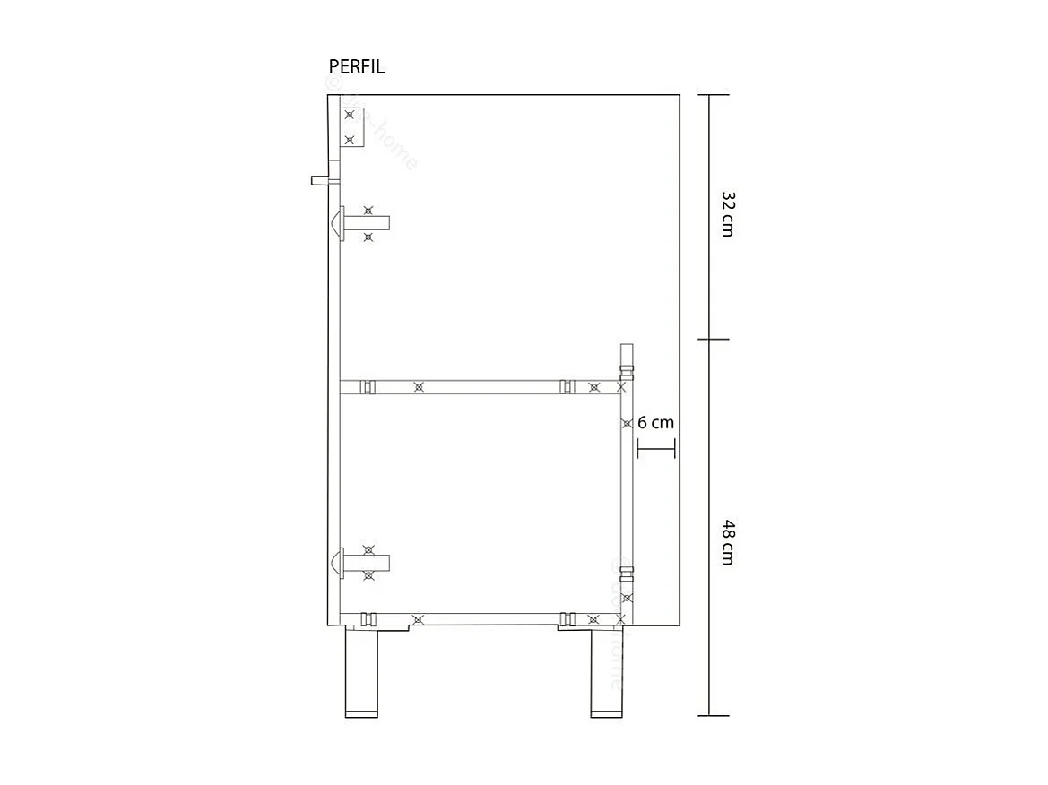 Mueble LC1-80 de baño - 2 Puertas + Espejo