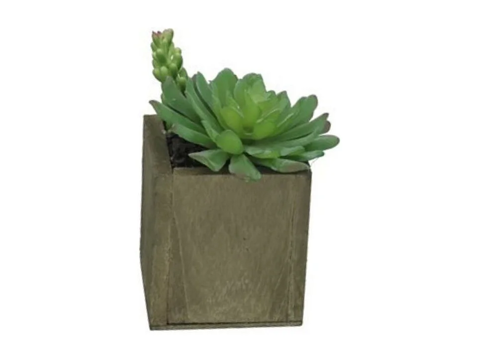 Maceta decorativa diseño A verde 13x9,5 cm