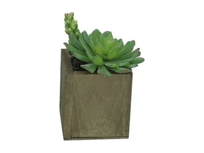 Maceta decorativa diseño A verde 13x9,5 cm