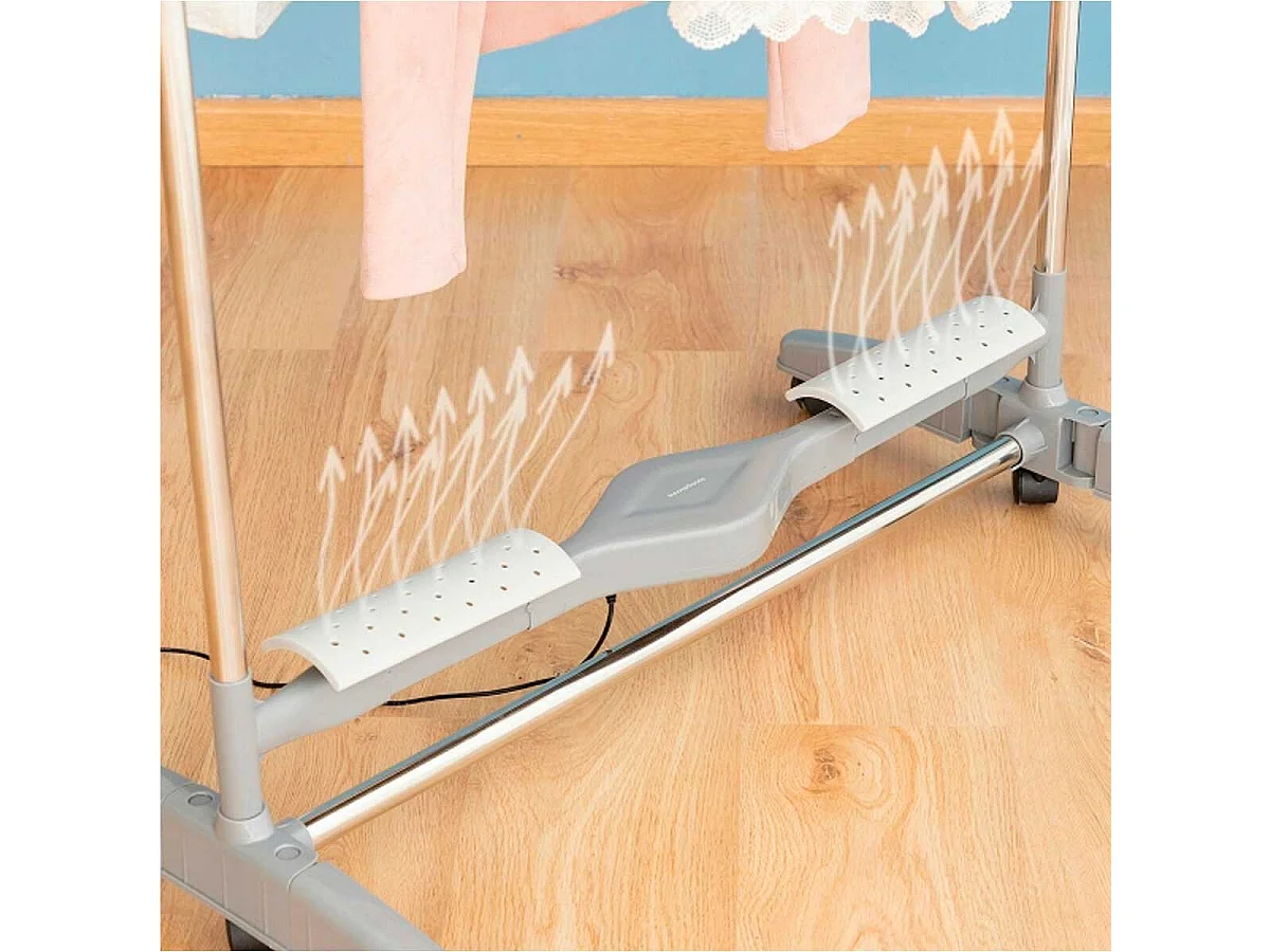 Tendedero eléctrico Dryllon InnovaGoods con flujo de aire 24W 12 barras plegable inox