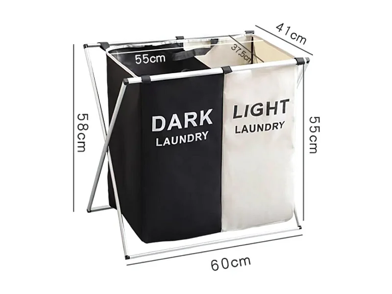 Cesto de ropa sucia WS-900-154 plegable blanco/negro 58x60x41 cm