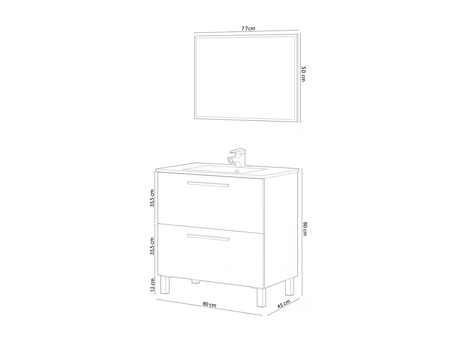 Mueble de baño sin lavabo y espejo Air