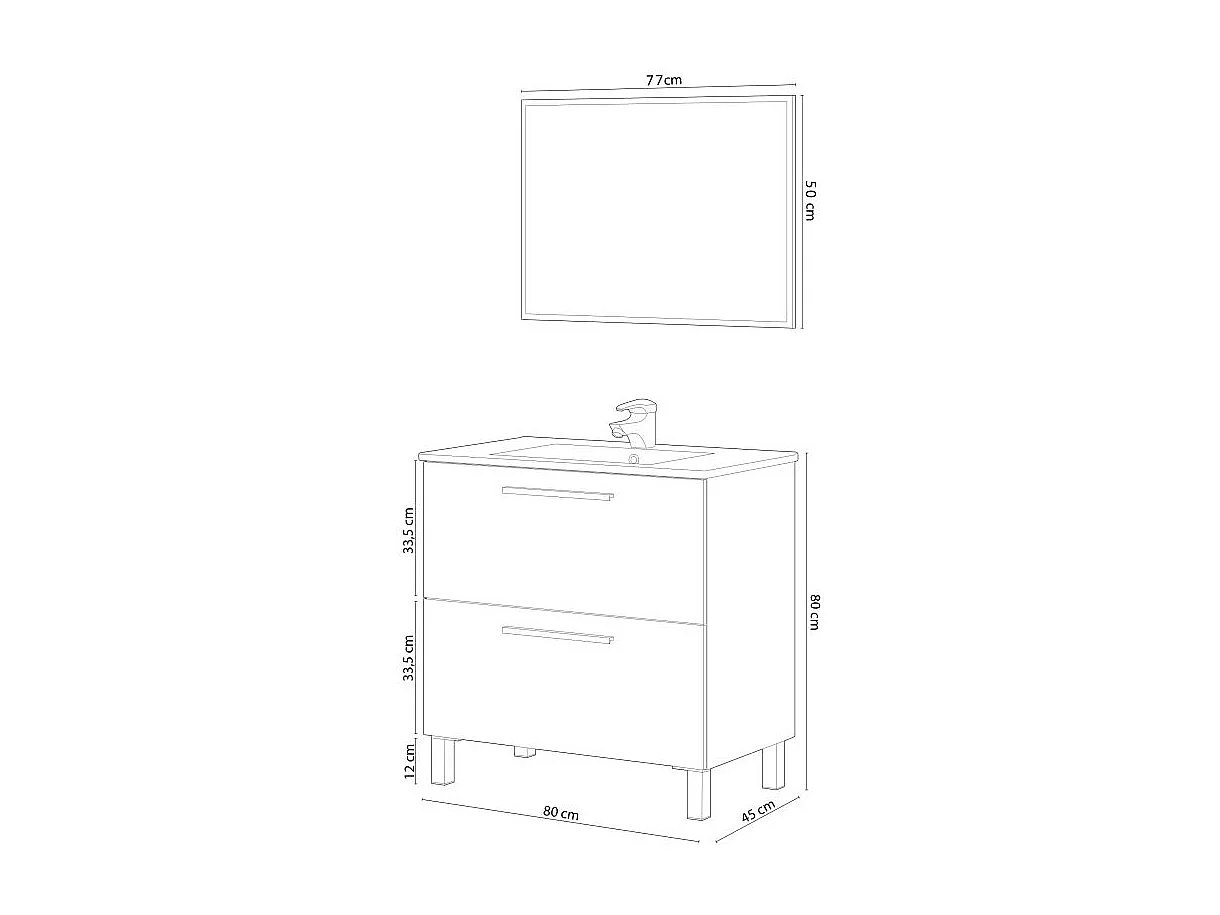 Mueble de baño sin lavabo y espejo Air