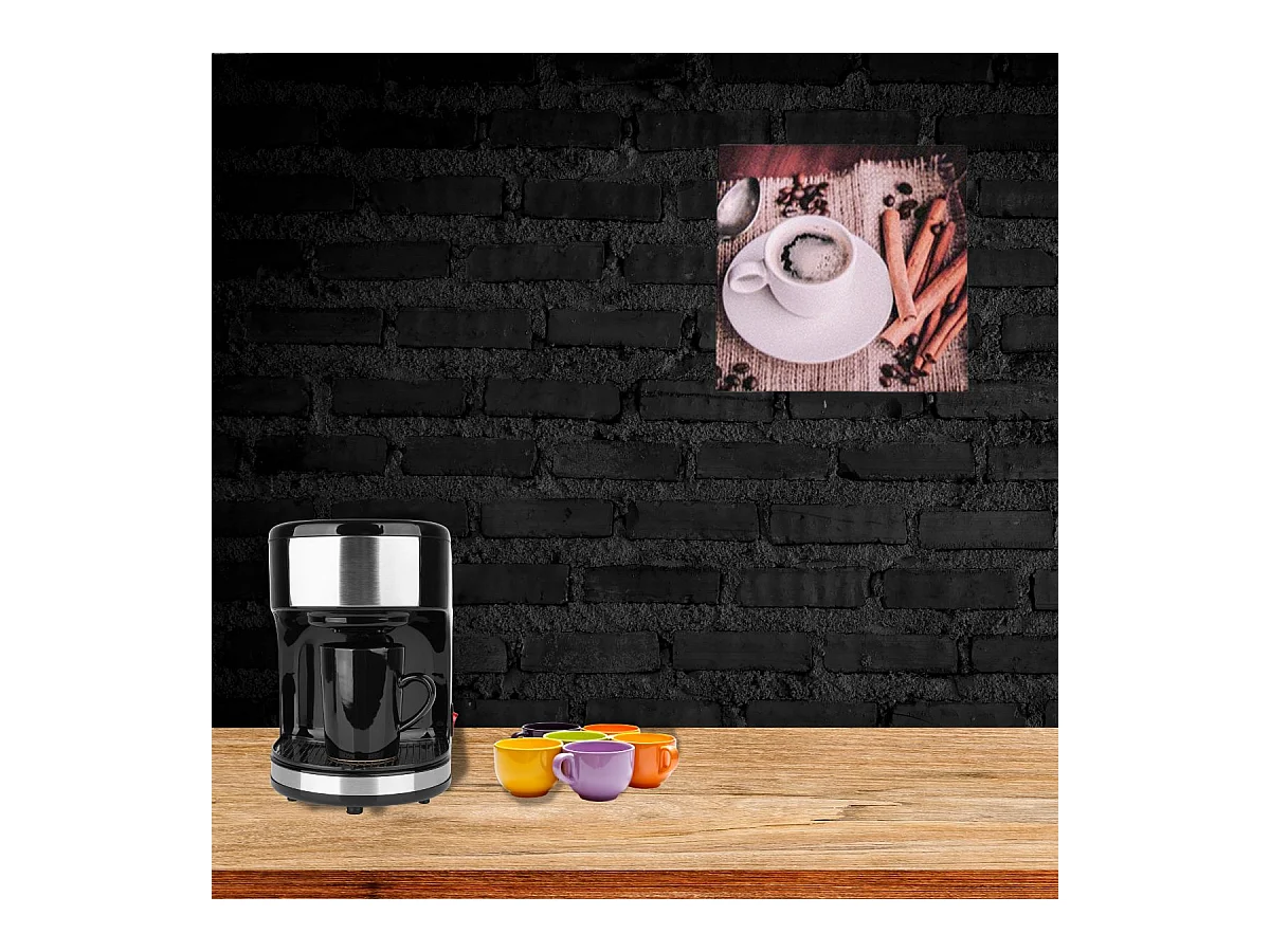Print decorativo café taza y canela 28x28x1,5 cm