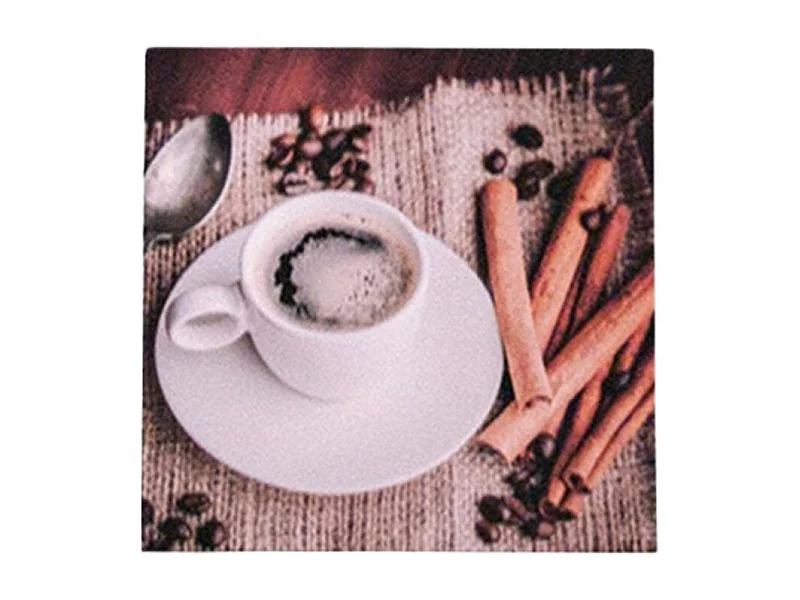 Print decorativo café taza y canela 28x28x1,5 cm