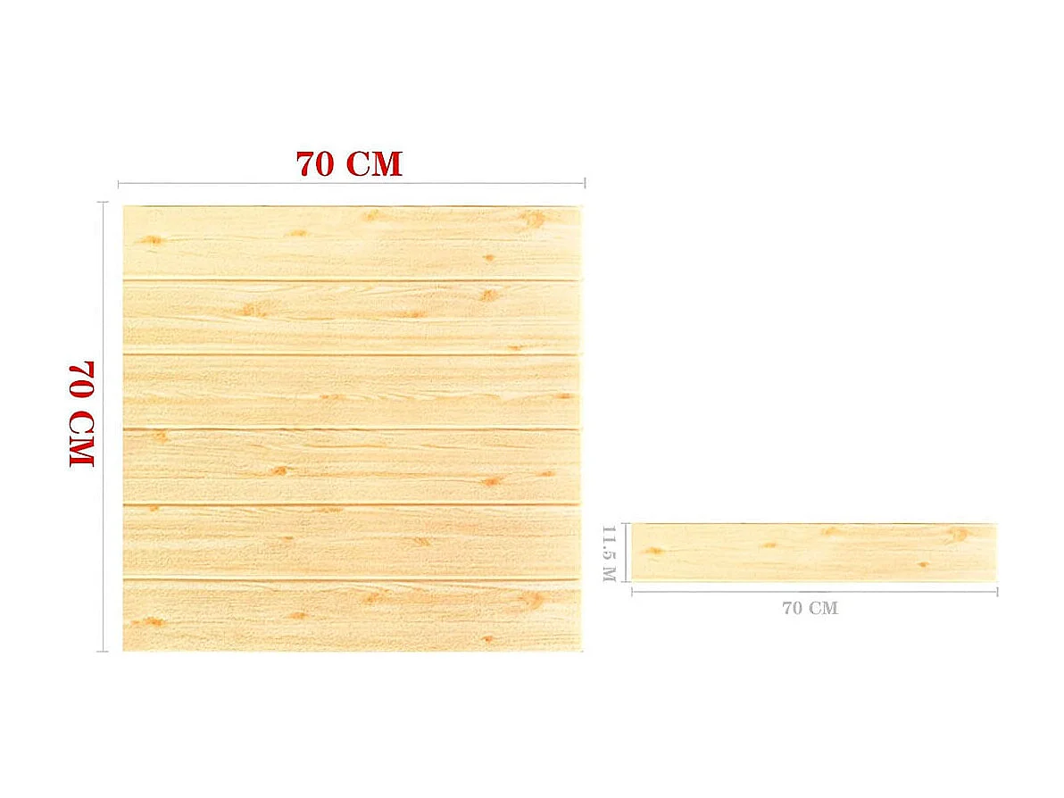 Panel imitación madera WS-0847-20 marrón 70x70 cm