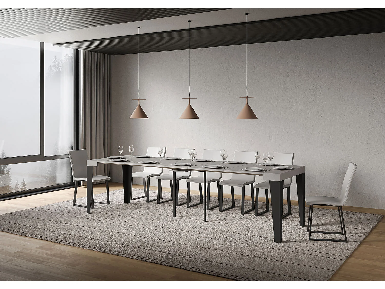 Mesa consola extensible 90x40/300 cm Cachemira llama