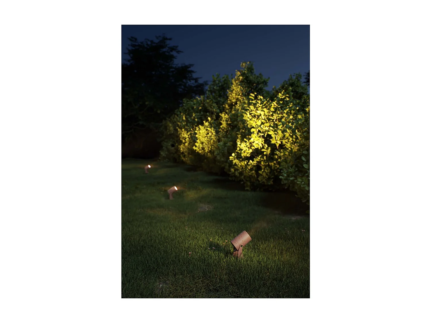 Sair - Spot LED rond 10W IP65 Noir 2200K - Éclairage de jardin pour plantes ou haies h36cm - Beneito Faure