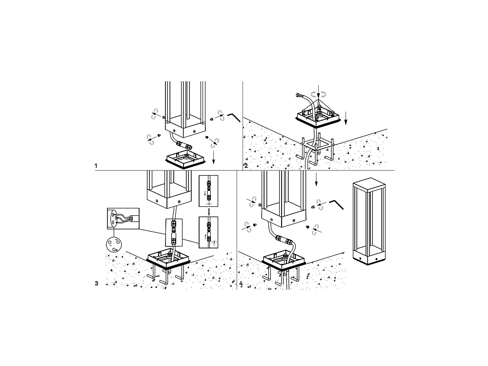 Home Pole - Poteau de jardin LED à fixer au sol - Veilleuse chaude 3000K 230V 15W 1590lm Zafferano - Gris foncé