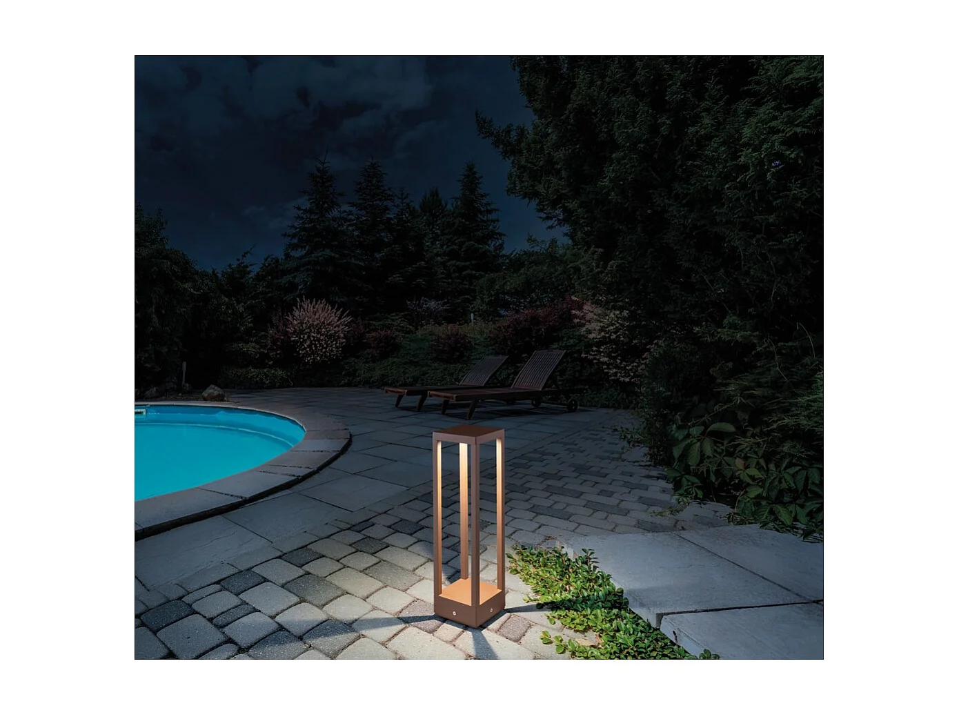 Home Pole - LED-Gartenmast zur Bodenbefestigung - Warmes Nachtlicht 3000K 230V 15W 1590lm Zafferano - Dunkelgrau