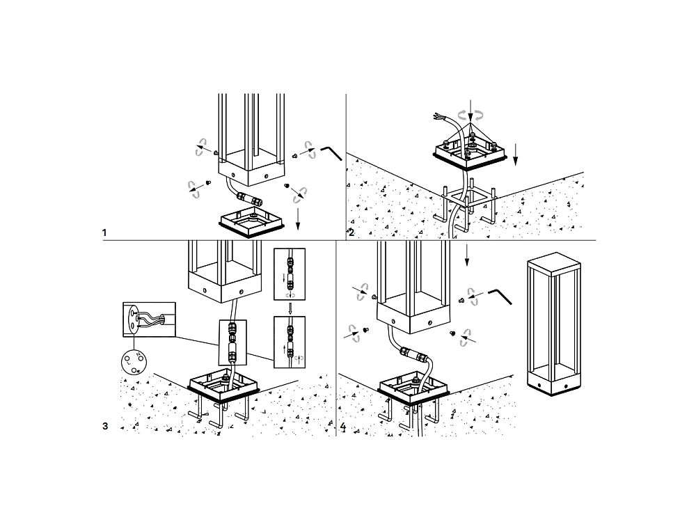 Home Pole - Poteau de jardin LED à fixer au sol - Veilleuse chaude 3000K 230V 15W 1590lm Zafferano - Gris foncé