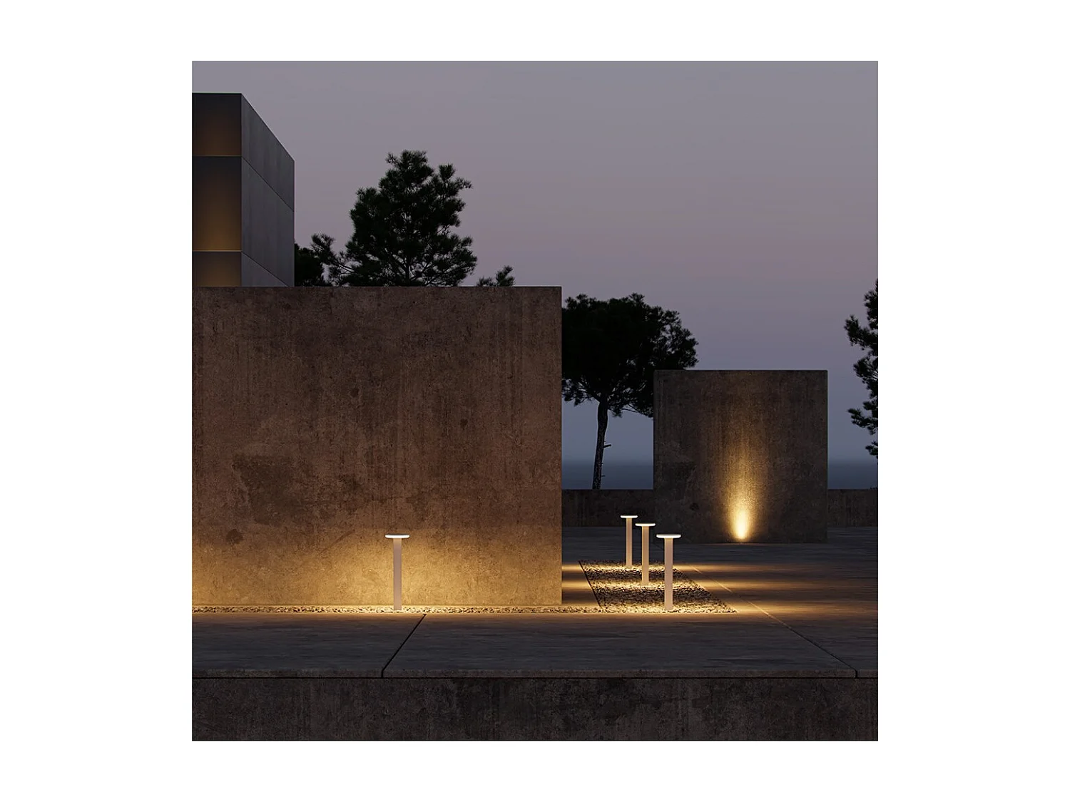 Mac Floor Corten 4000K - 12W IP65 30cm hohe LED-Pollerleuchte für den Außenbereich aus Aluminium - Downlight - Beneito & Faure