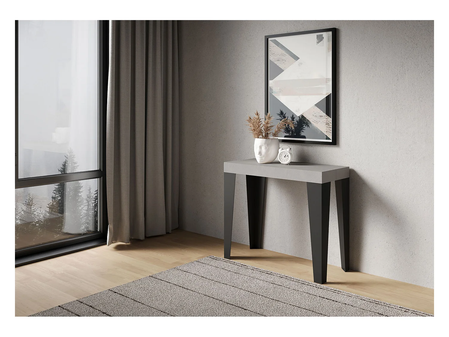 Ausziehbarer Konsolentisch 90x40/300 cm Flame Premium Kaschmir