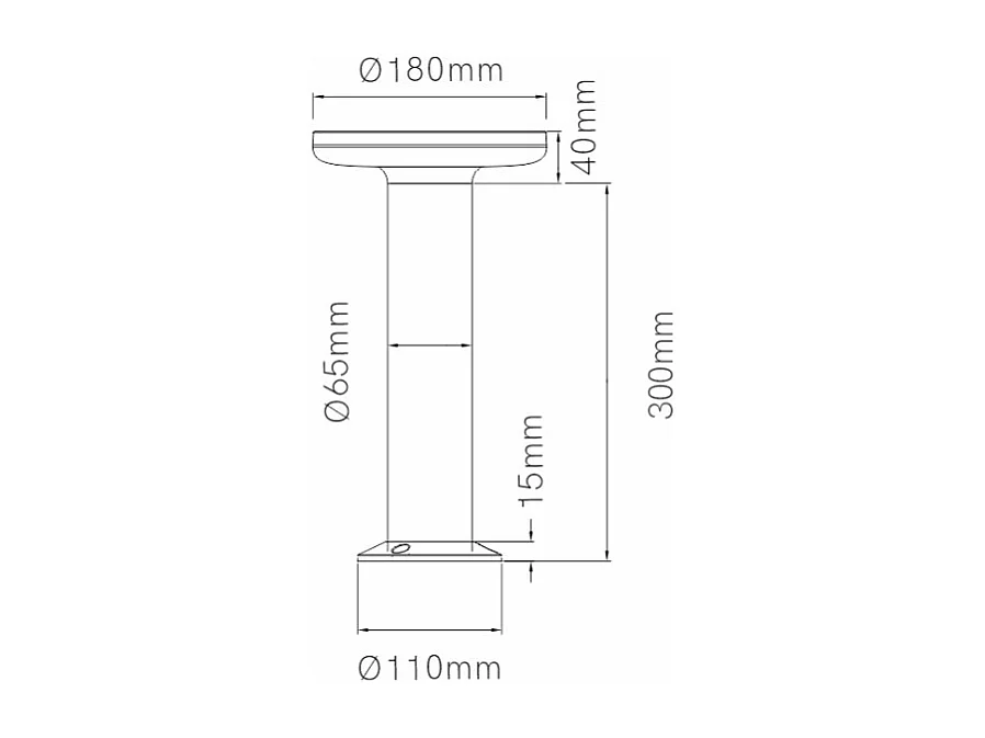 Borne d'éclairage LED d'extérieur Mac Floor Black 4000K - 12W IP65 30cm de hauteur en aluminium - Downlight - Beneito & Faure