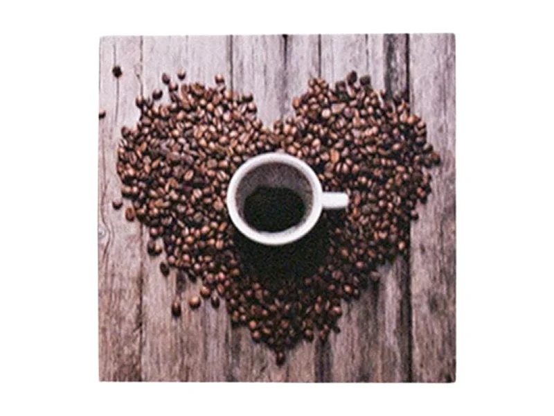 Print decorativo café taza y corazón 28x28x1,5 cm