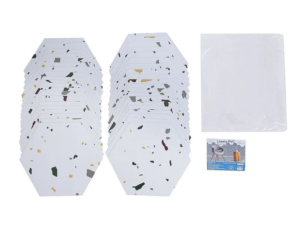 Paneles hexagonales adhesivos piedra 40 Unidades 23,5x20,5 cm