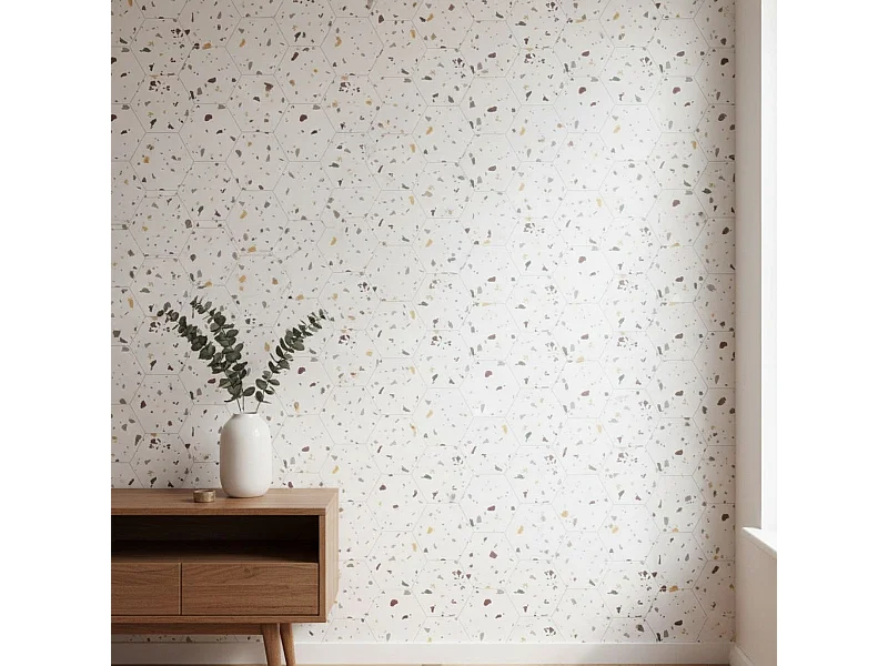 Paneles hexagonales adhesivos piedra 40 Unidades 23,5x20,5 cm