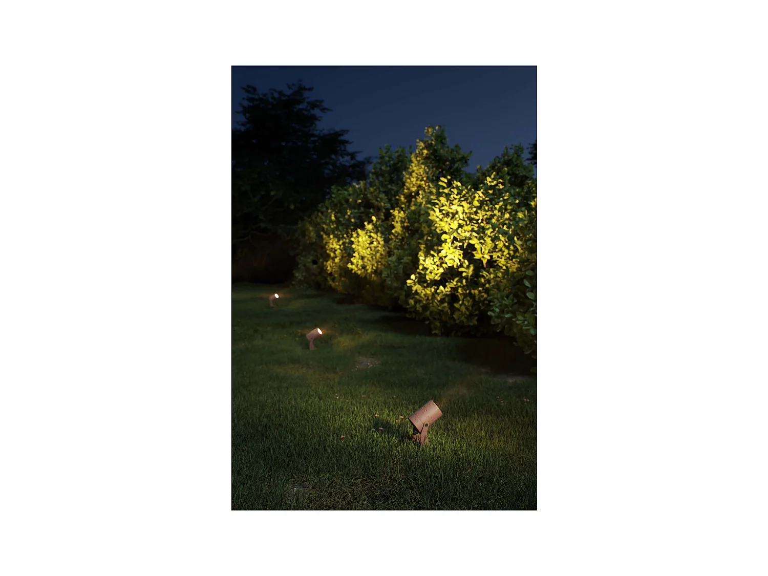 Sair XL - Spot LED rond 20W IP65 Corten 3000K - Éclairage de jardin pour plantes ou haies h38cm - Beneito Faure