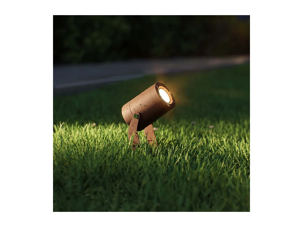 Sair XL - Spot LED rond 20W IP65 Corten 3000K - Éclairage de jardin pour plantes ou haies h38cm - Beneito Faure