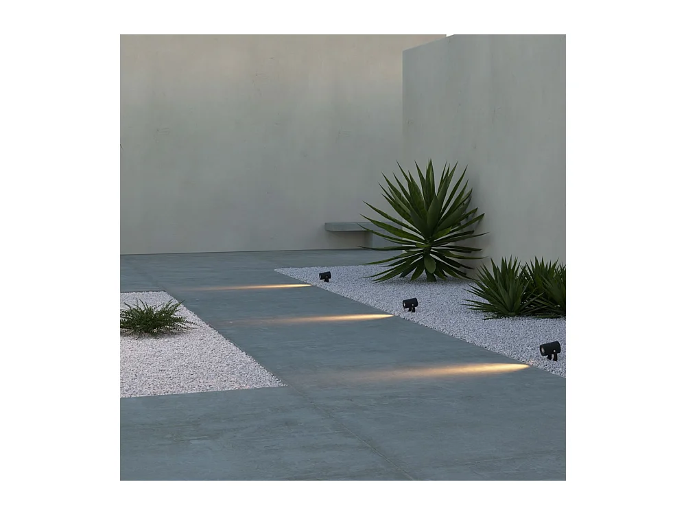 Sair XL - Spot LED rond 20W IP65 Corten 3000K - Éclairage de jardin pour plantes ou haies h38cm - Beneito Faure