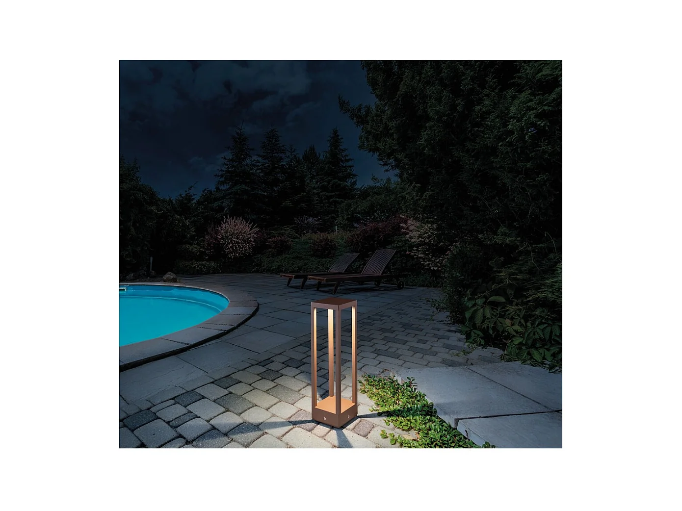 Home Pole - Poteau de jardin LED à fixer au sol - Veilleuse chaude 3000K 230V 15W 1590lm Zafferano - Corten