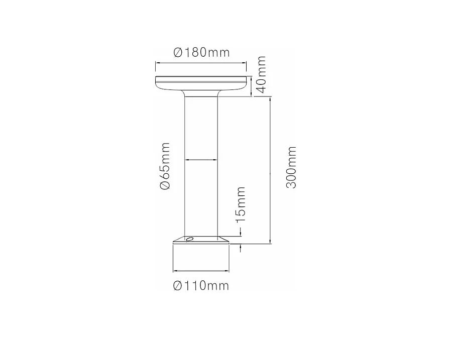 Mac Floor Schwarz 3000K - 12W IP65 30cm hohe LED-Pollerleuchte für den Außenbereich aus Aluminium - Downlight - Beneito & Faure