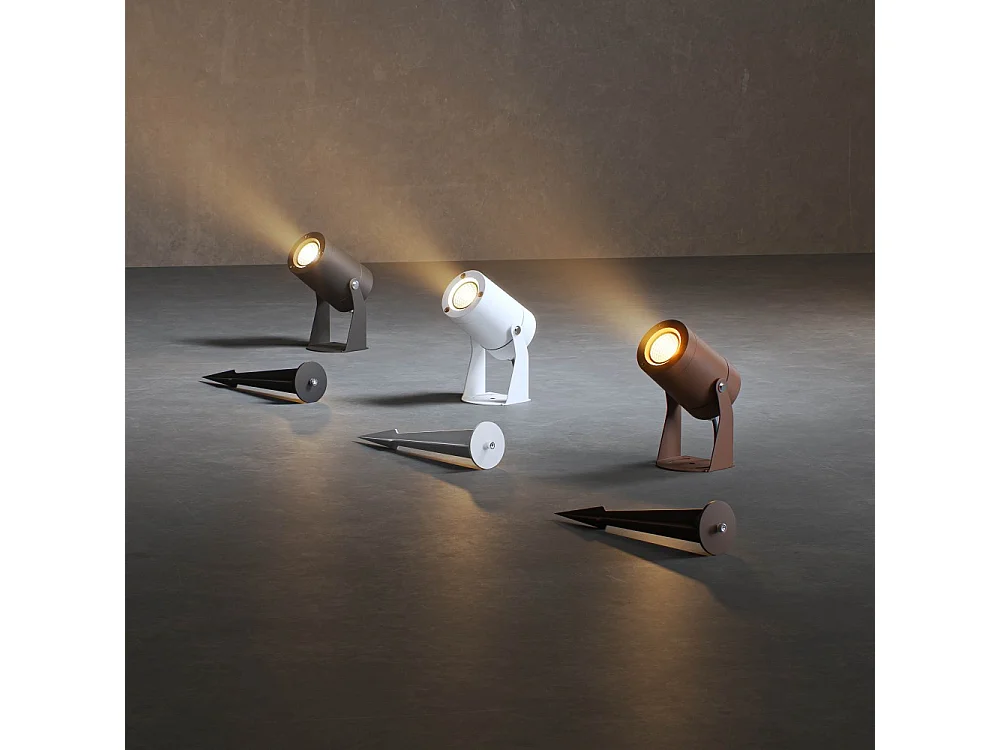 Sair - 10W Ronde LED Spot IP65 Corten 2200K - Tuinlamp voor Planten of Hagen h36cm - Beneito faure