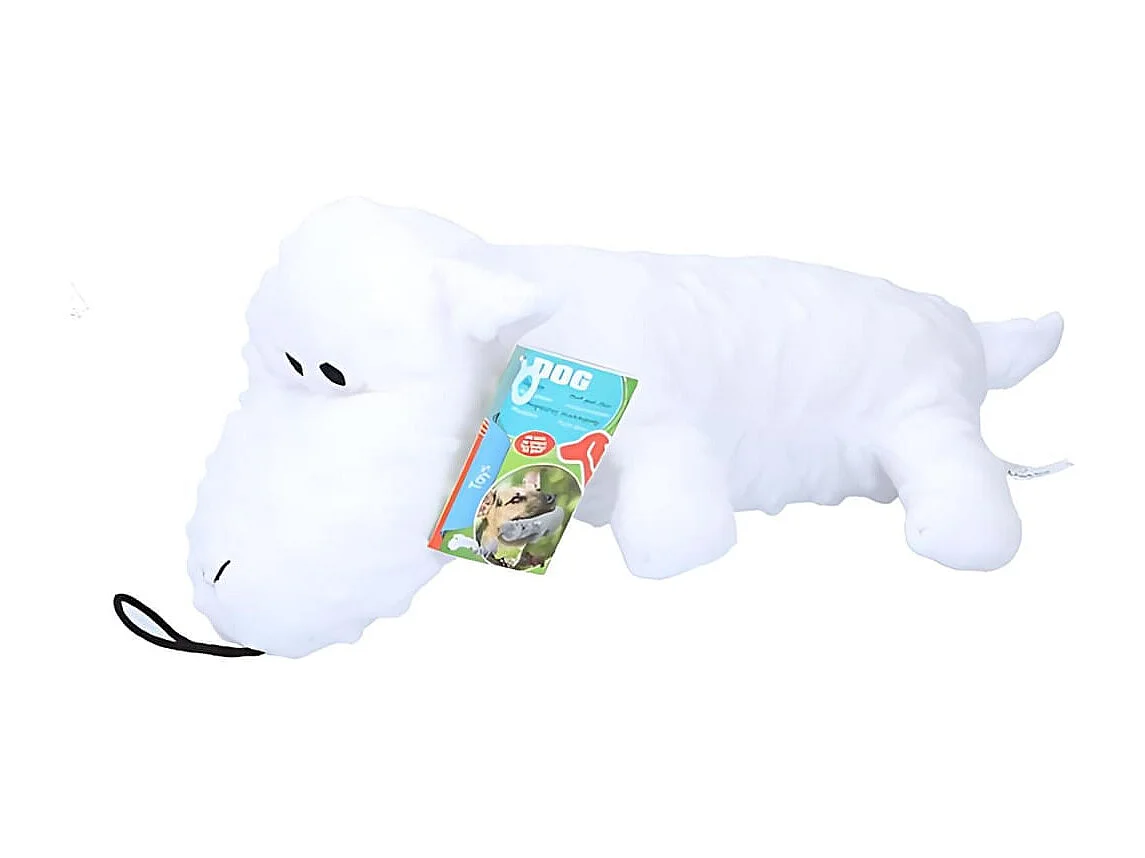 Peluche para mascotas Oveja con sonido blanco 11x20x35 cm