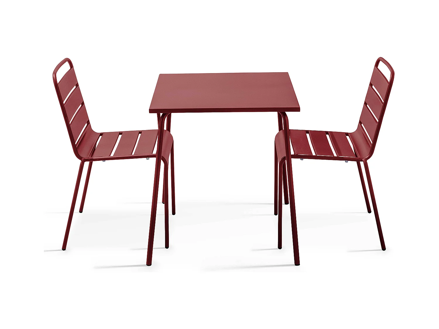 Ensemble table de jardin carrée et 2 chaises Pourpre - Palavas