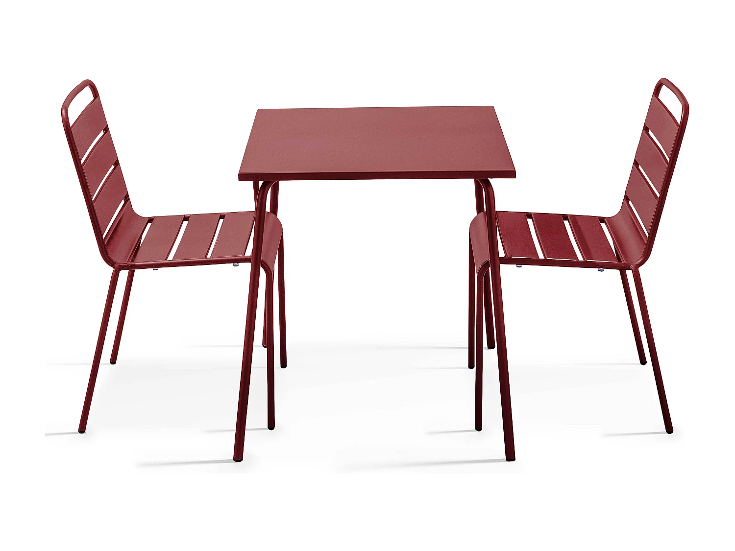 Ensemble table de jardin carrée et 2 chaises Pourpre - Palavas