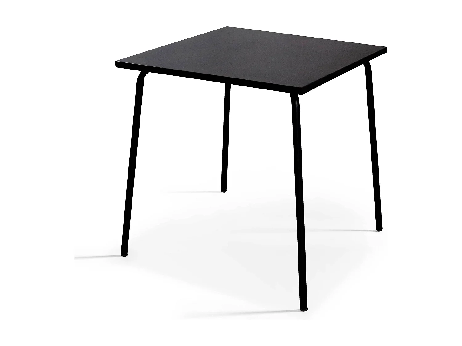 Table de jardin carrée en métal noir 70cm  - Palavas
