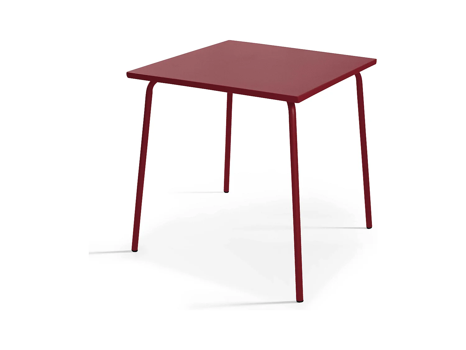 Ensemble table de jardin carrée et 4 fauteuils acier Pourpre - Palavas