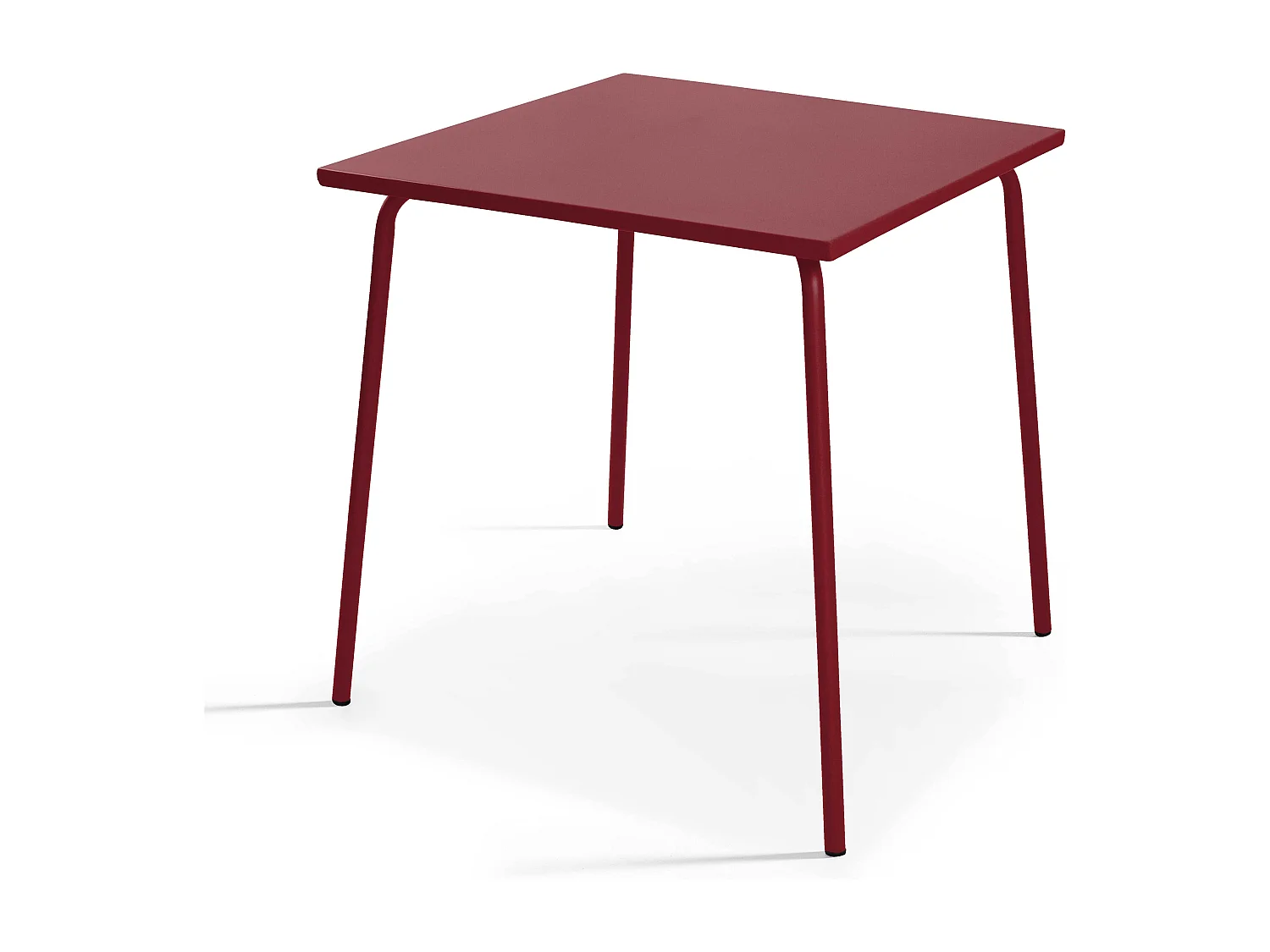 Ensemble table de jardin carrée et 4 fauteuils acier Pourpre - Palavas