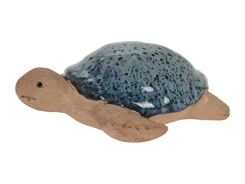 Figura decorativa diseño tortuga azul 4x10x12 cm