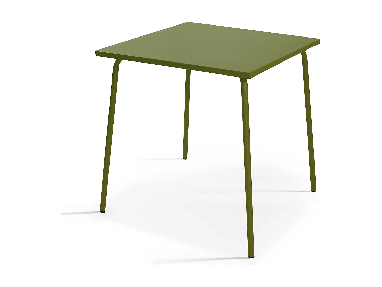 Ensemble table de jardin et 4 chaises en métal Vert Kaki - Palavas