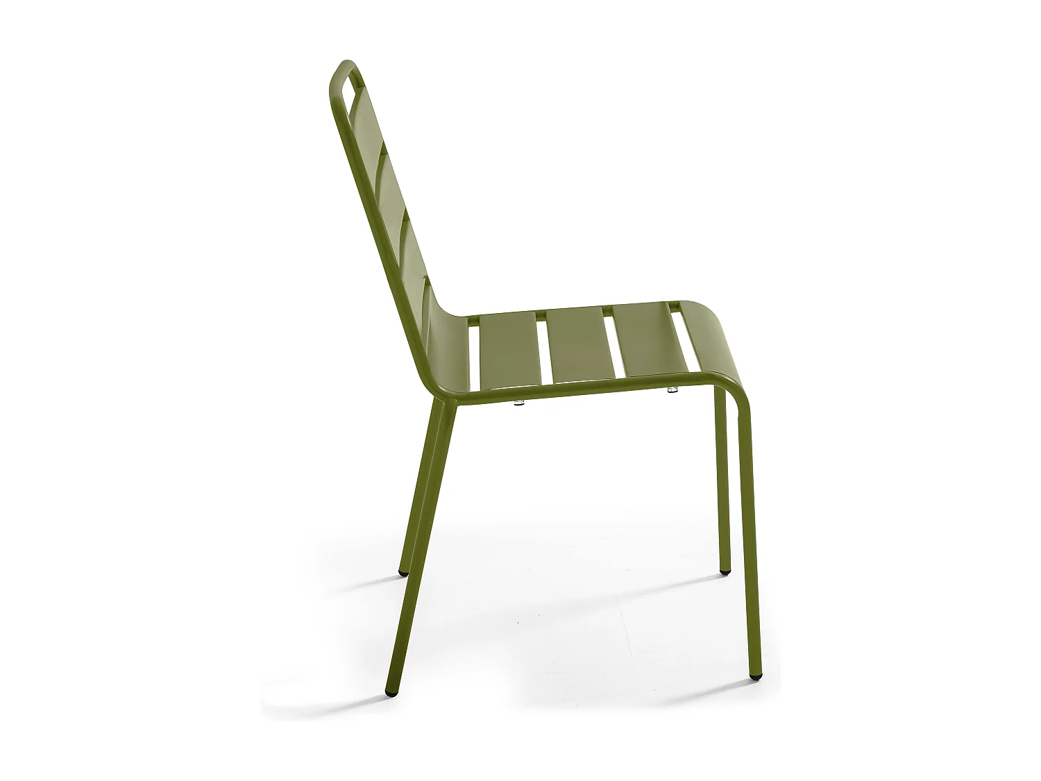 Ensemble table de jardin et 4 chaises en métal Vert Kaki - Palavas