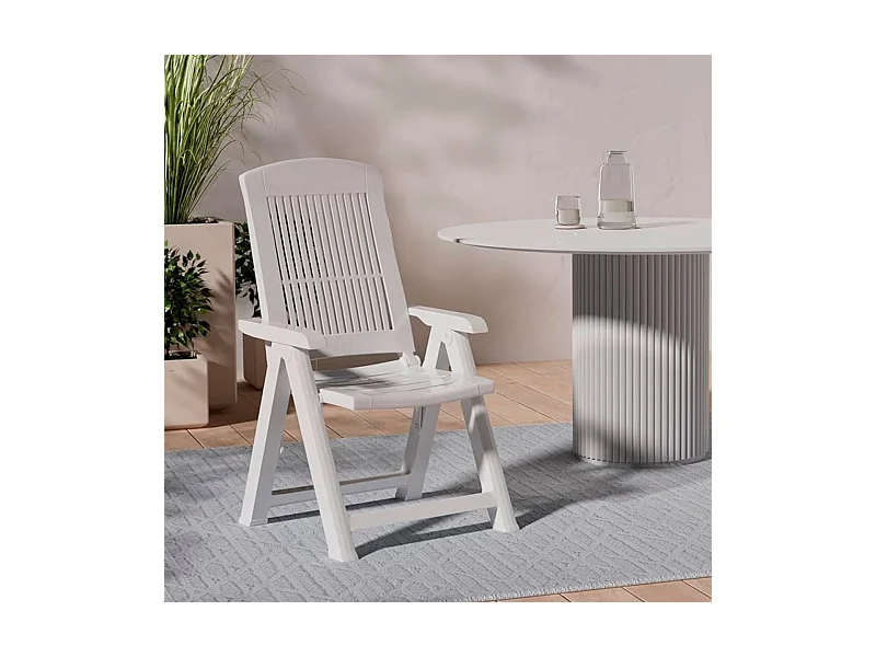 Silla exterior Tampa Progarden reclinable plegable blanco 109x60x61 cm