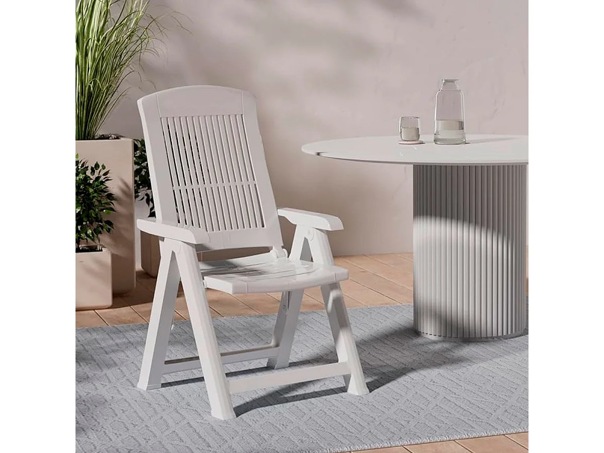 Silla exterior Tampa Progarden reclinable plegable blanco 109x60x61 cm