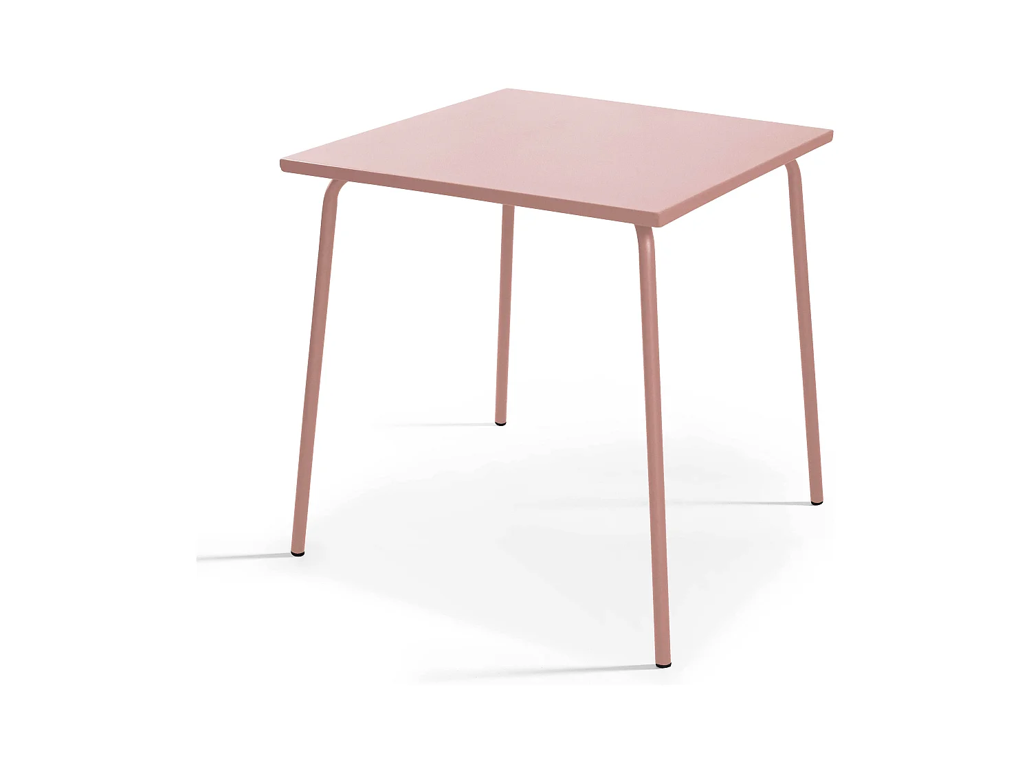 Ensemble table de jardin et 4 chaises en métal Rose poudré - Palavas