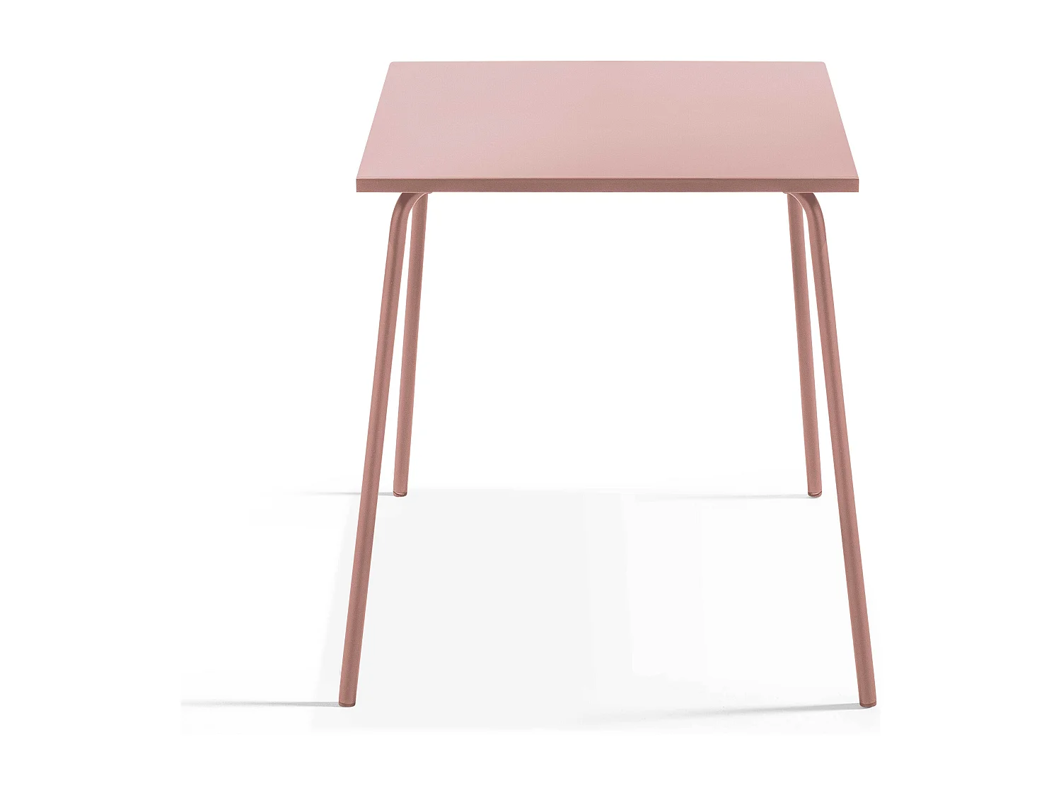 Ensemble table de jardin et 4 chaises en métal Rose poudré - Palavas