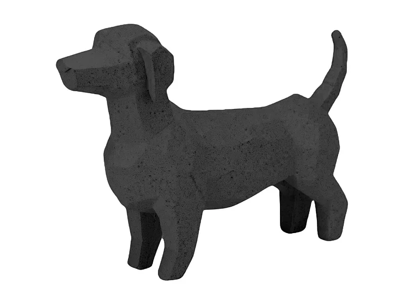 Figura decorativa forma de perro salchicha negro 14x21,2x5,5 cm