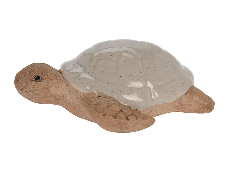 Figura decorativa diseño tortuga beige 4x10x12 cm