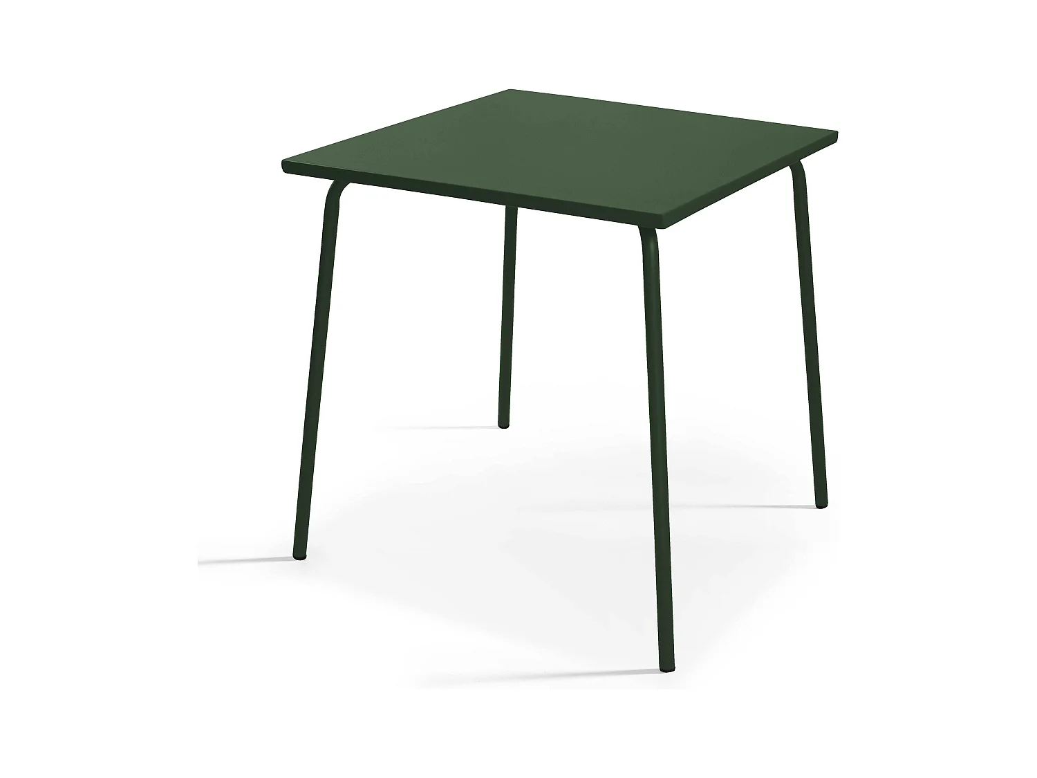 Ensemble table de jardin carrée et 4 fauteuils acier Vert forêt - Palavas